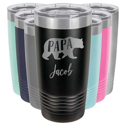 Personalized Papa Bear Tumbler - Personalized Gifts for Him