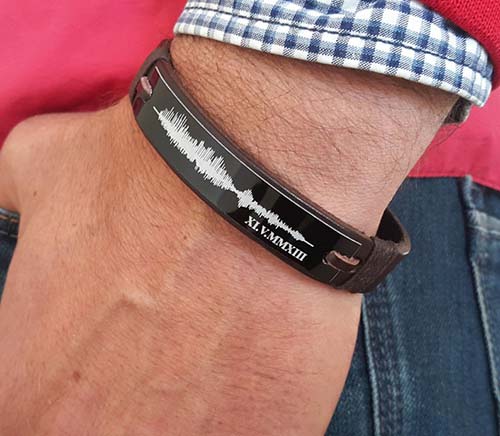 Personalized Sound Wave Bracelet - Personalized Gifts for Him