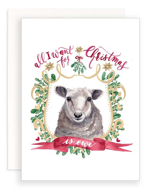 Punny Christmas Cards - All I Want for Christmas is Ewe