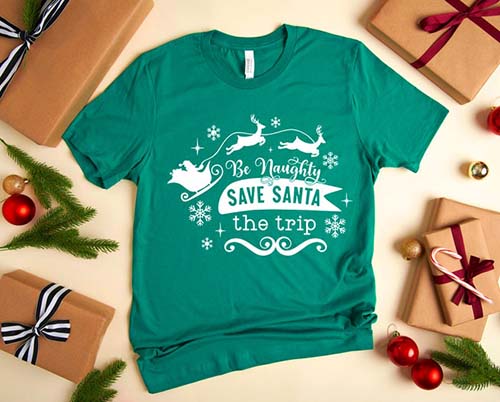 funny Christmas Shirts - Save Santa the Trip