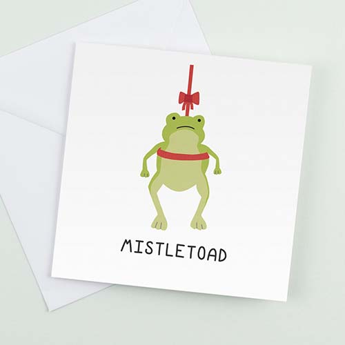Funny Christmas Cards - Mistletoad