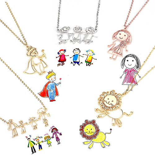 Actual Kid's Drawing Necklace