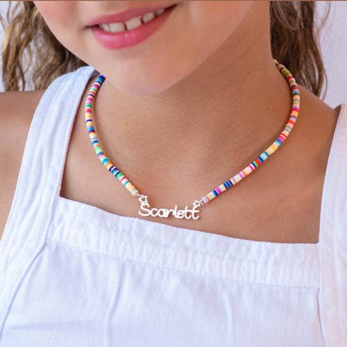 Custom Pearl Beaded Necklace - Jewelry for Kids