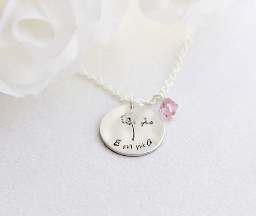 Personalized Floral Necklace - Jewelry for Kids