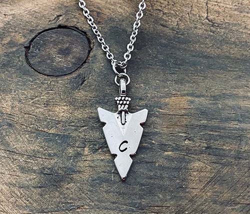 Initial Arrowhead Necklace for Kids