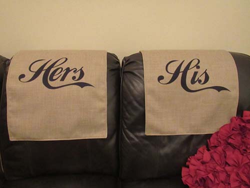 Hers & His Headrest Covers - 17th Anniversary Gifts