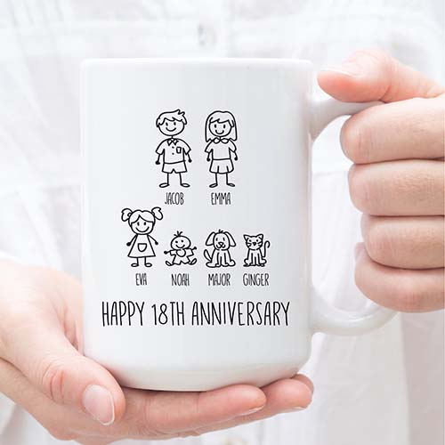 Our Family Mug - 18th Anniversary Gifts