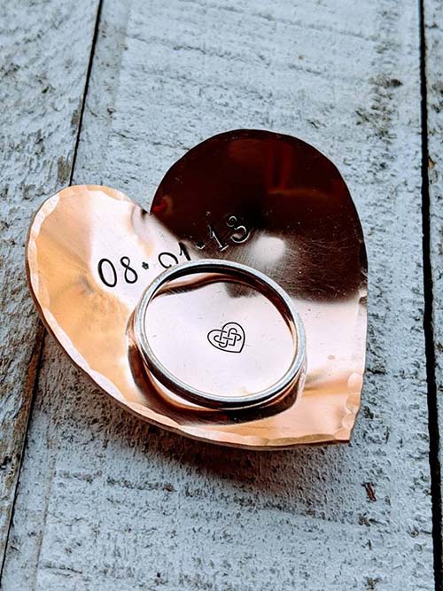 Bronze Engraved Ring Dish - 19th Anniversary Gifts