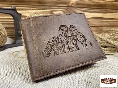 Engraved Photo Wallet - 19th Anniversary Gifts