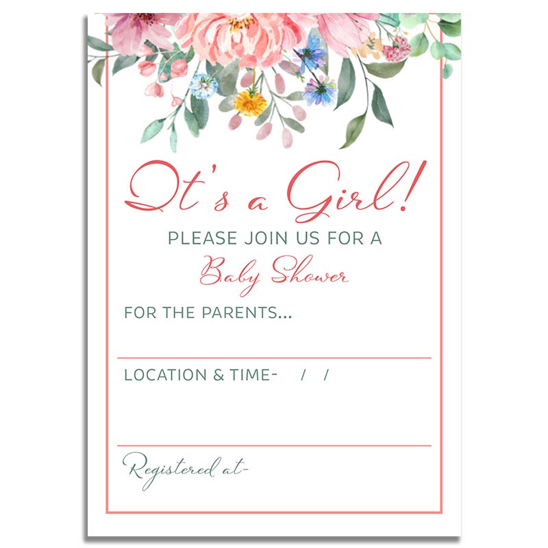 Its a girl hot sale baby shower invitations