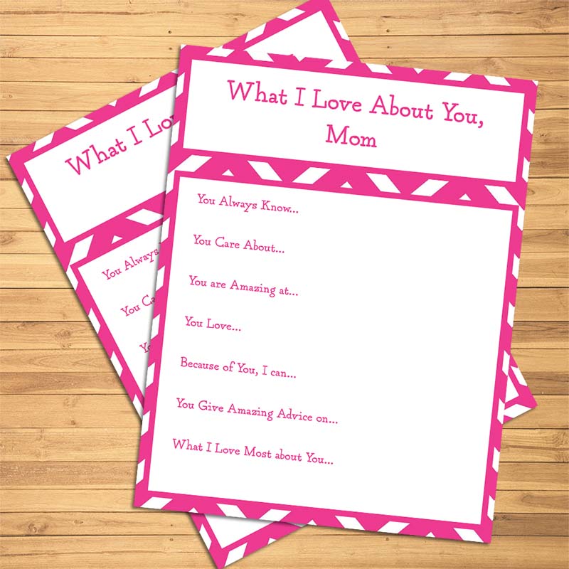What I Love About Mom - Pink