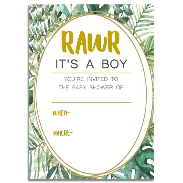 Rawr! It's a Boy Baby Shower Invite