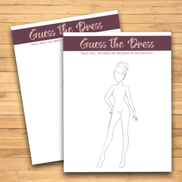 Rose Gold Bridal Shower Games - Guess the Dress