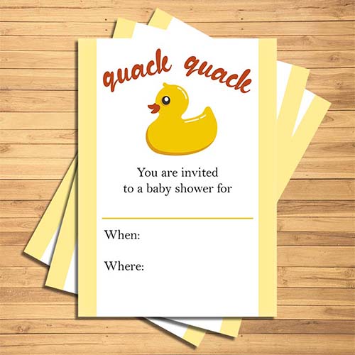 Rubber Ducky Baby Shower Invite