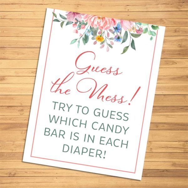 Guess the Mess! It's a Girl Baby Shower Game