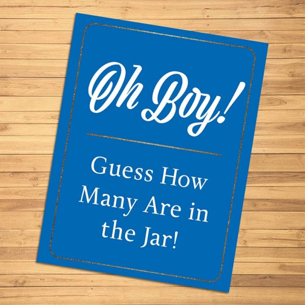 Oh Boy! Guess How Many Are in the jar - Baby Shower Game