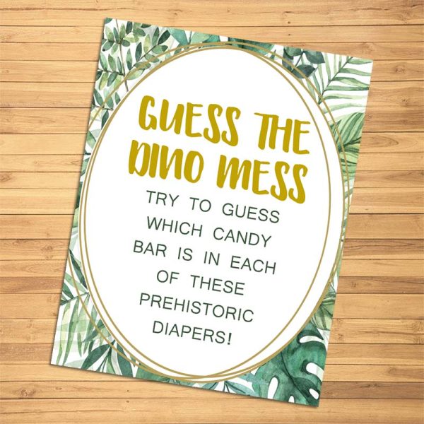 Guess the Dino Mess - Baby Shower Game