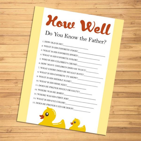 Ducky Baby Shower - How Well Do You Know the Father