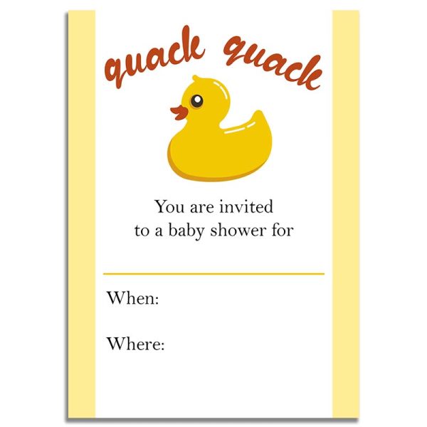 Quack Quack! Yellow Ducky Baby Shower Invite