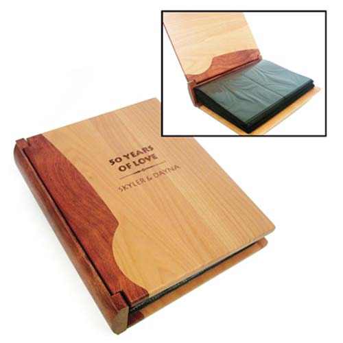 Personalized Wooden Photo Album - 20th Anniversary Gifts