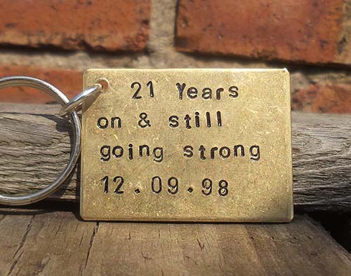 21 Years On Keychain - 21st Anniversary Gifts