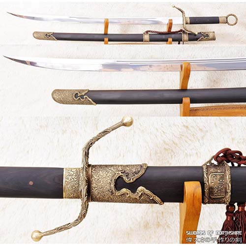 Carbon Steel Sword with Brass Fittings