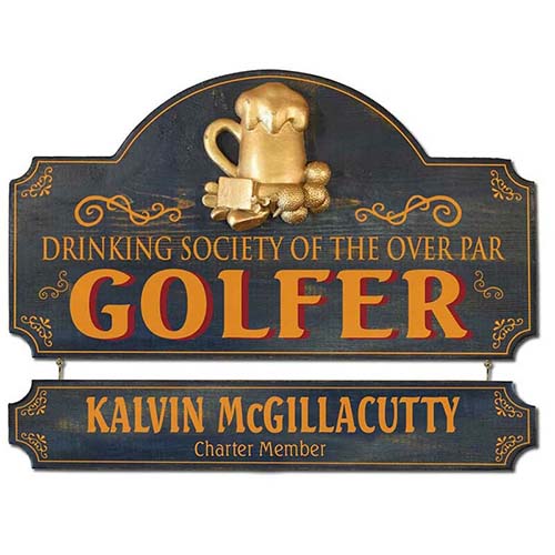 Custom Vintage Plaque for Golfers