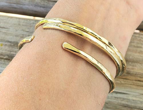 Hammered Brass Bracelets