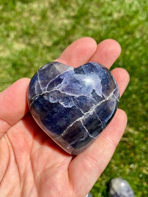 Iolite Heart Stone