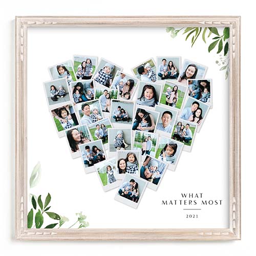 Personalized Snapshot Heart Art - 21st Anniversary Gifts