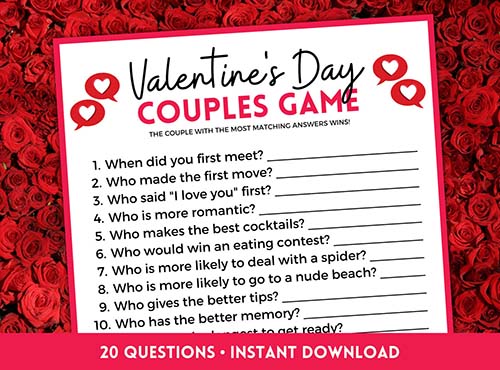 Couples Games - Adult Valentine’s Day Party Ideas