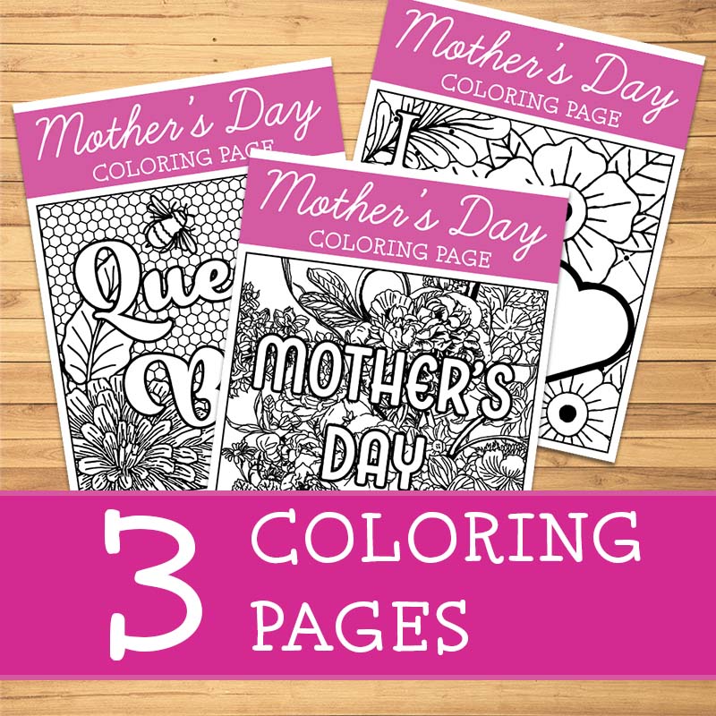 Mother's Day Coloring Pages - Set of 3