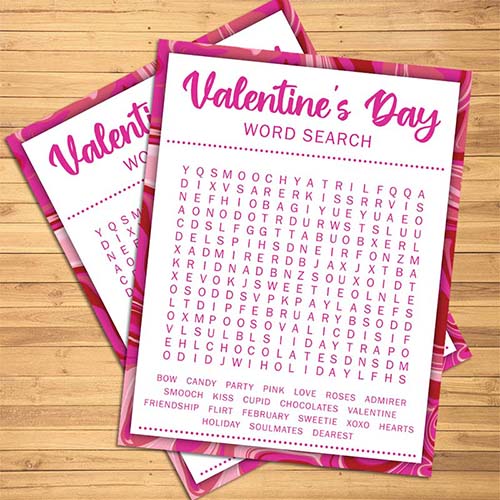 Word Searches - Valentine’s Day Party Ideas