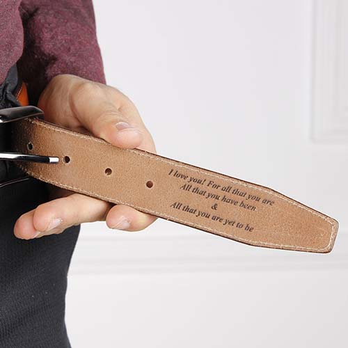 Engraved Leather Belt