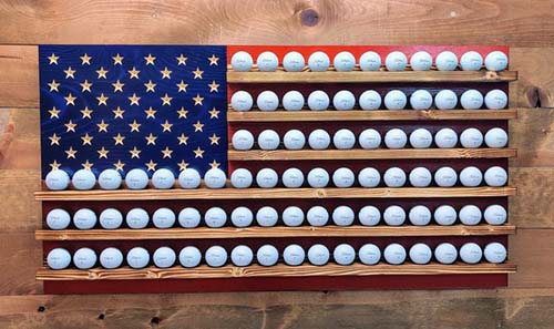 American Flag Golf Ball Display - 60th Birthday Gifts