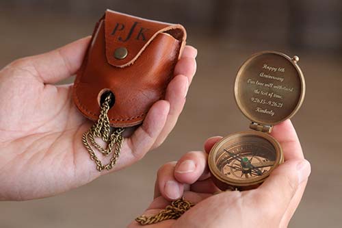 Personalized Brass Compass - 