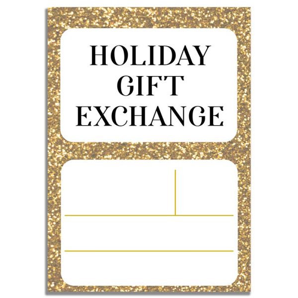 Gift Exchange Gold Glitter Invite