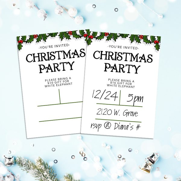 Simple Garland Holiday Party Invite