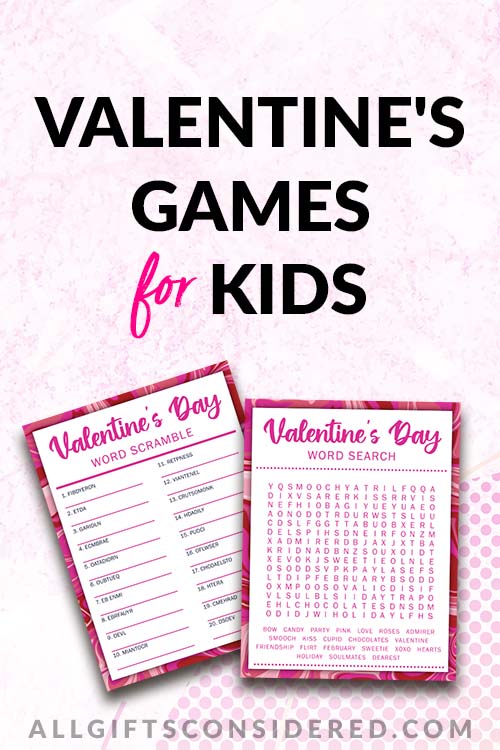 Valentine's Games for Kids - Pin It Image