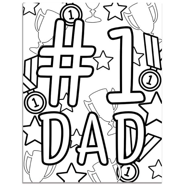 First Father's Day Coloring Page