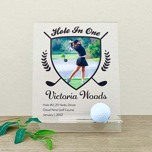 Custom Photo Hole in One Acrylic Plaque