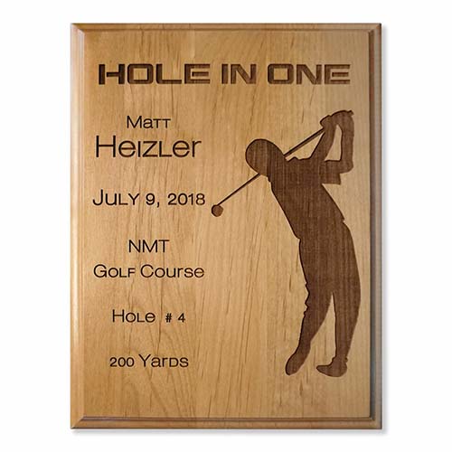 Laser Engraved Hole in One Plaque