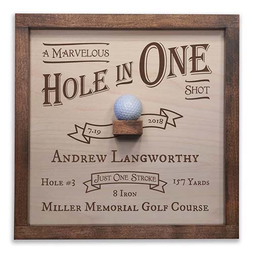 Vintage Style Hole in One Display Plaque - Hole in One Gifts