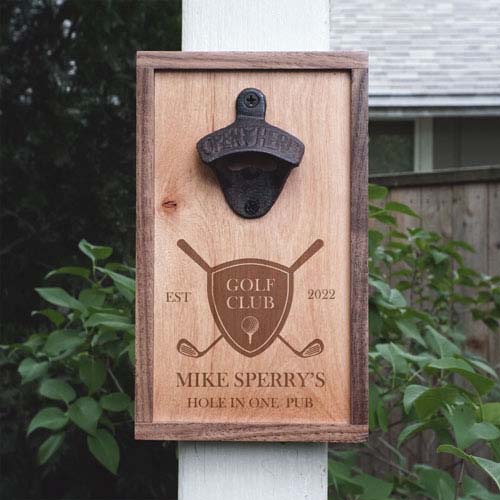Personalized Golfer Bottle Opener - Hole in One Gifts