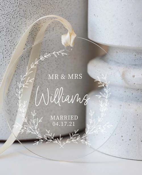 Custom Marriage Ornament - Wedding Gifts for No Registry