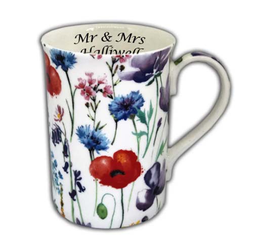 Personalized Vintage Flower Mug