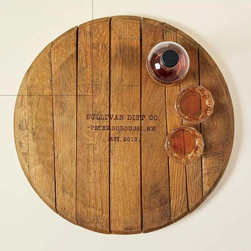 Custom Bourbon Barrel Lazy Susan - 23rd Anniversary Gifts