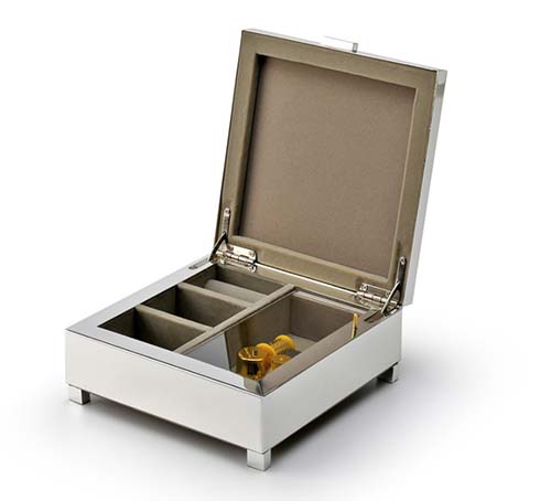 Engraved Silver Jewelry Box - 23rd Anniversary Gifts