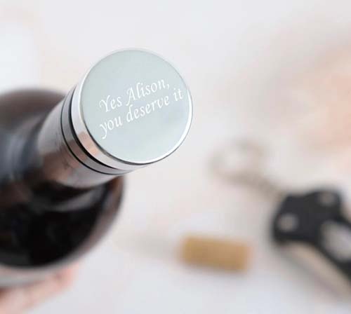 Engraved Silver Wine Stopper - 23rd Anniversary Gifts