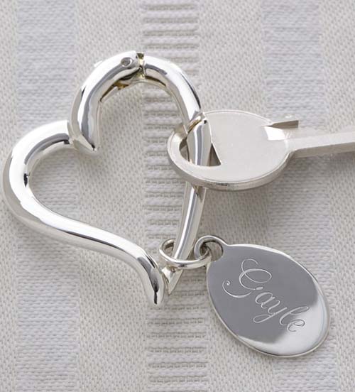 My Open Heart Silver Keyring